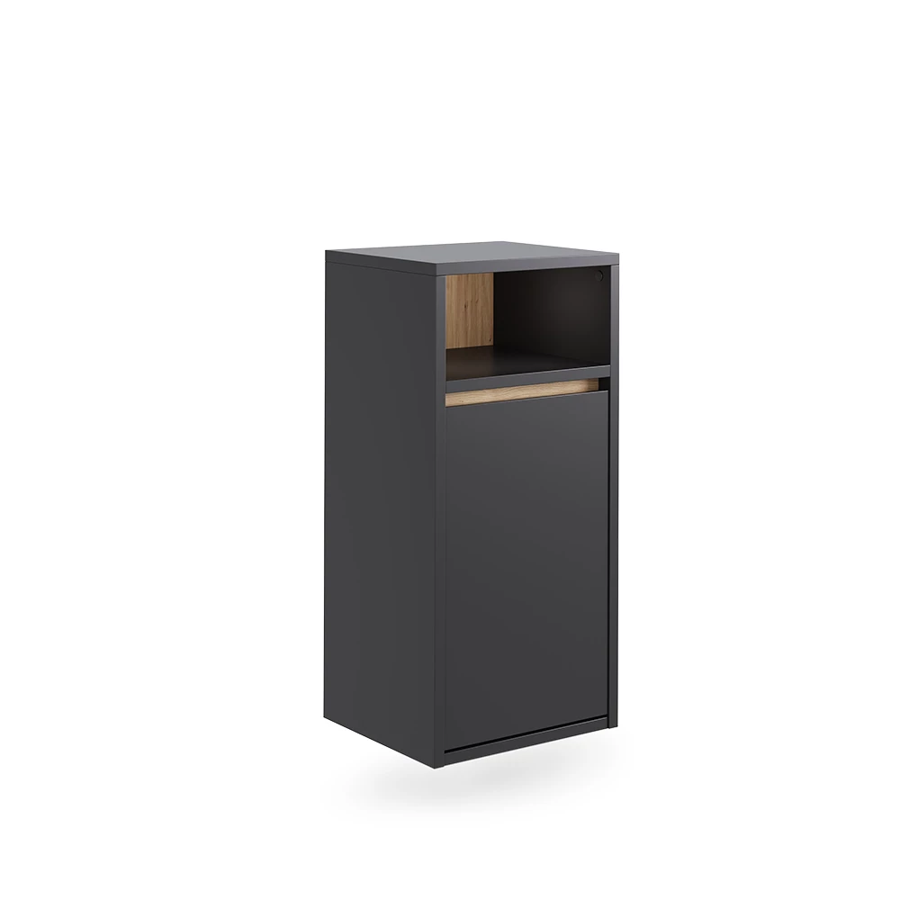 Badkamerkast Viola Grijs/Kunstnijverheid 38 x 80 cm met wasmand Vicco