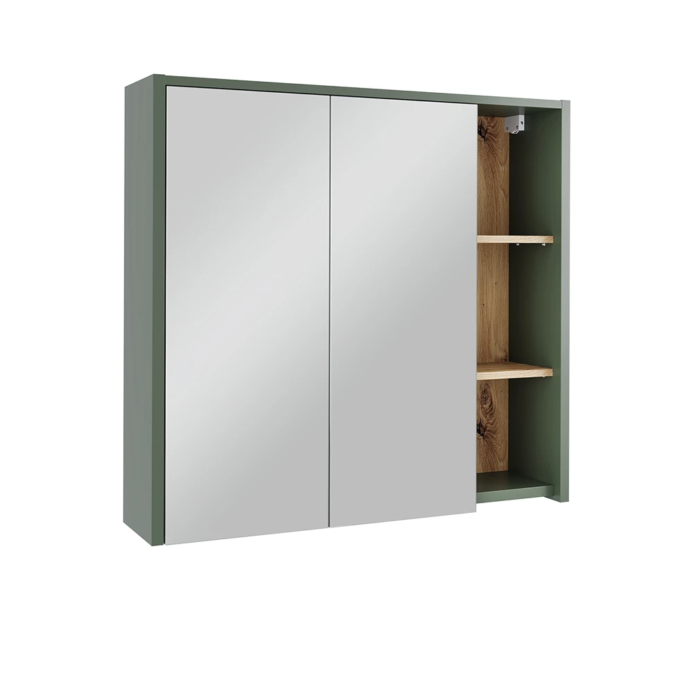 Badkamerspiegelkast Viola Groen/Kunstzinnig 80 x 75 cm met open vakken Vicco