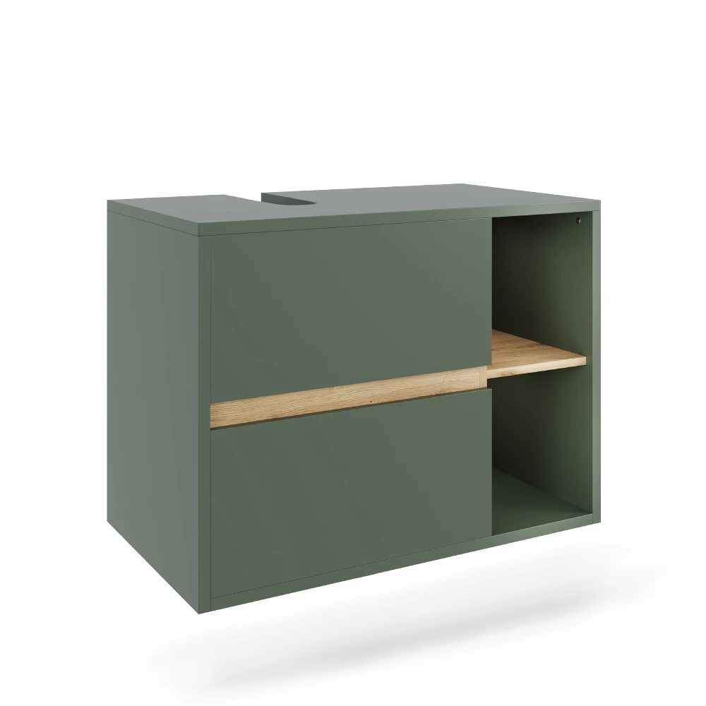 Wastafelonderbouw Viola Groen/Kunstzinnig 80 x 60 cm met 2 laden Vicco