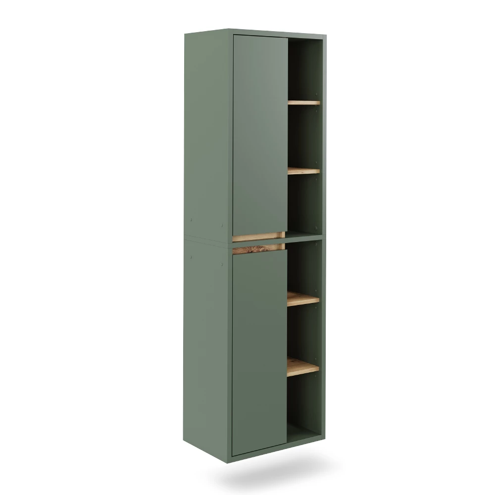 Hoge kast Viola Groen/antraciet 50 x 170 cm met open vakken Vicco