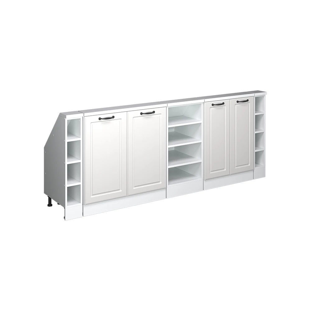 Kastenset voor schuine wand Rion Wit landhuis/wit Set van 5 Vicco