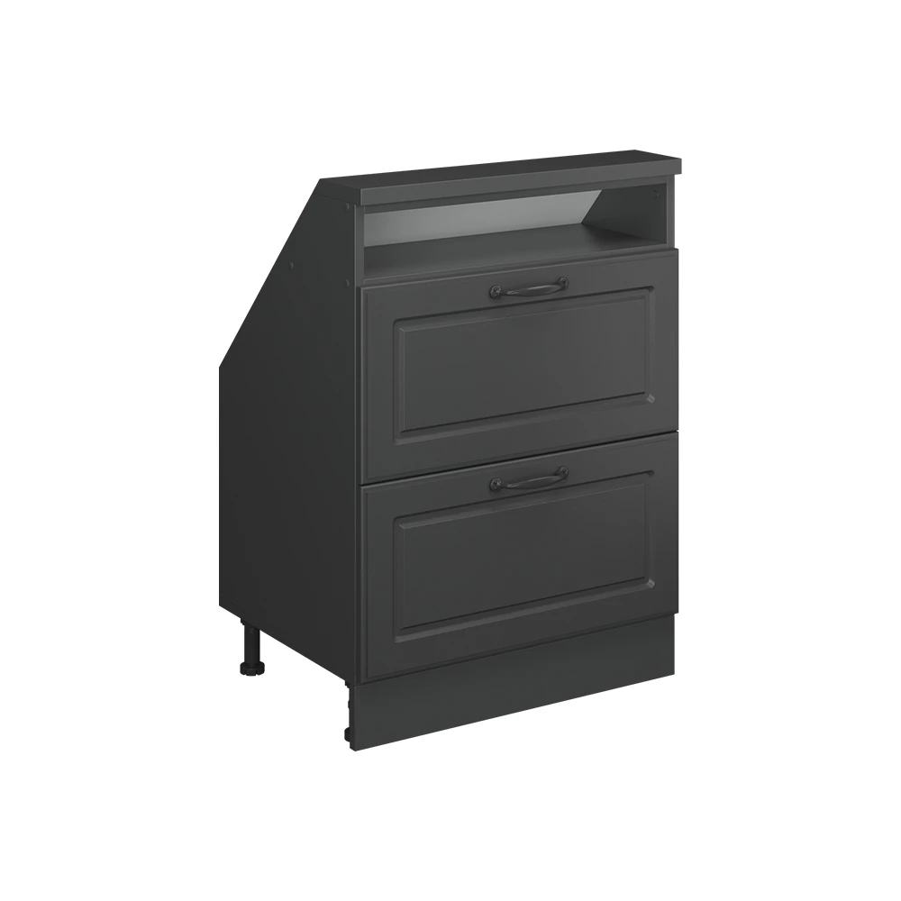 Kast voor schuine wand Rion Antraciet landhuis/antraciet met 2 laden Vicco