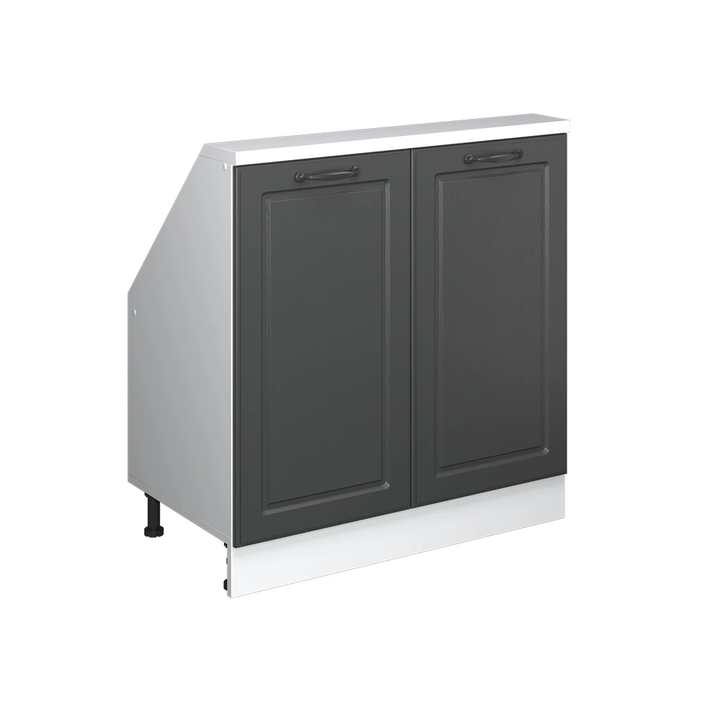 Kast voor schuine wand Rion Antraciet landhuis/wit met 2 deuren Vicco