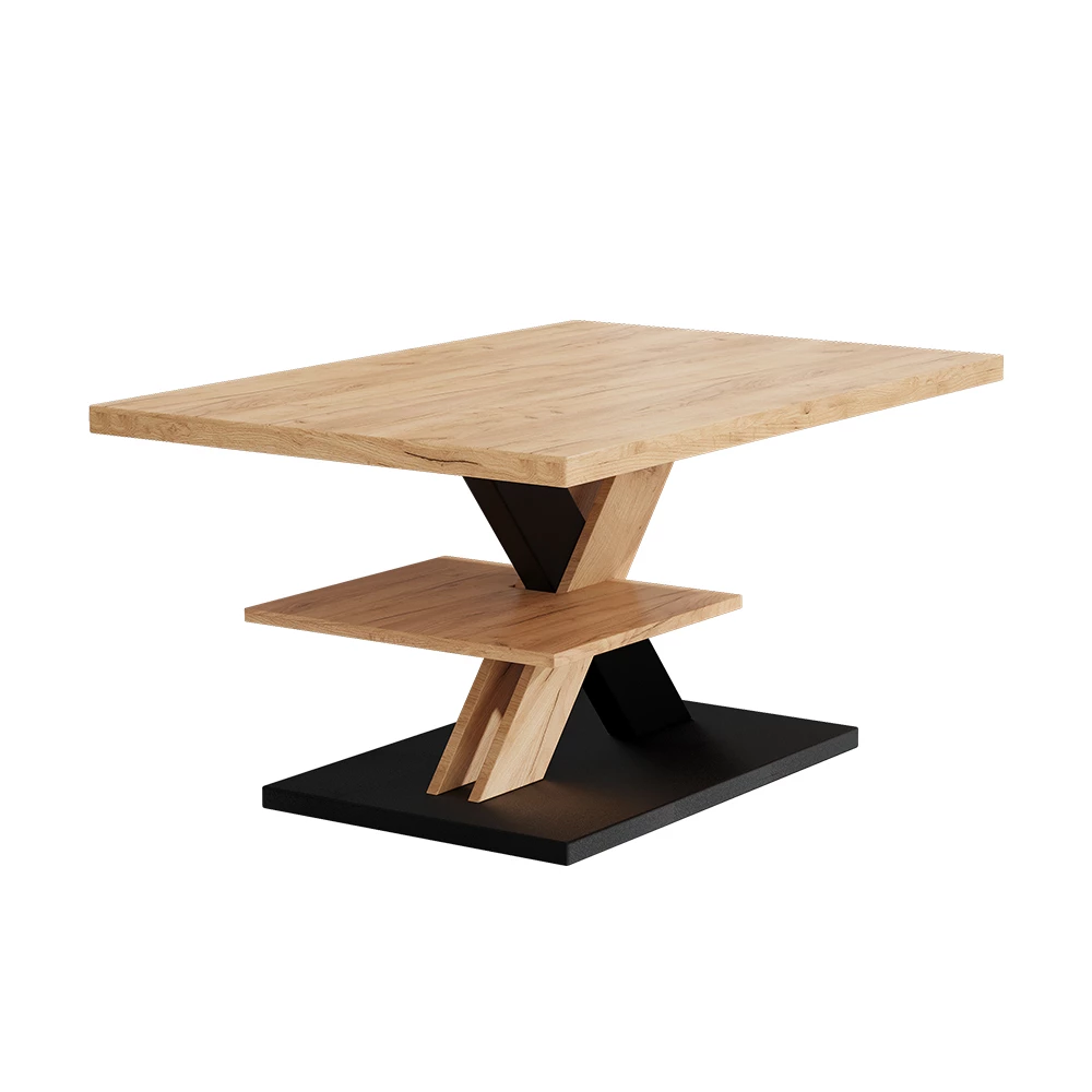 Salontafel Arivo Zwart 90 x 60 cm met plank Vicco