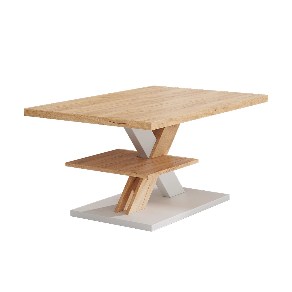 Salontafel Arivo Wit 90 x 60 cm met plank Vicco