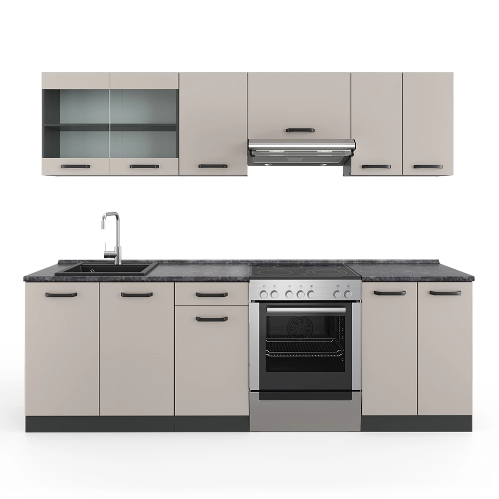 Keukenblok R-Line Kasjmier 240 cm , WB Antraciet Vicco