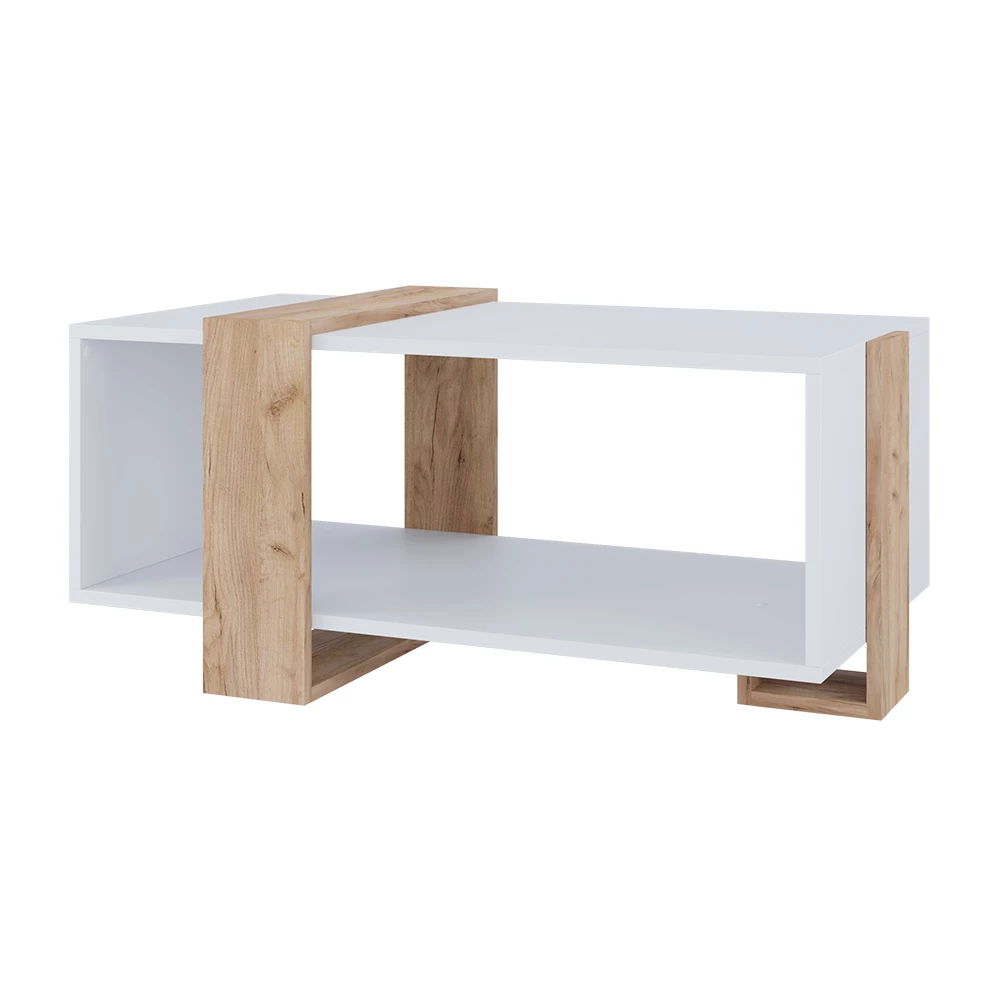 Salontafel Aven Eik wit/goud 91.5 x 52 cm Vicco