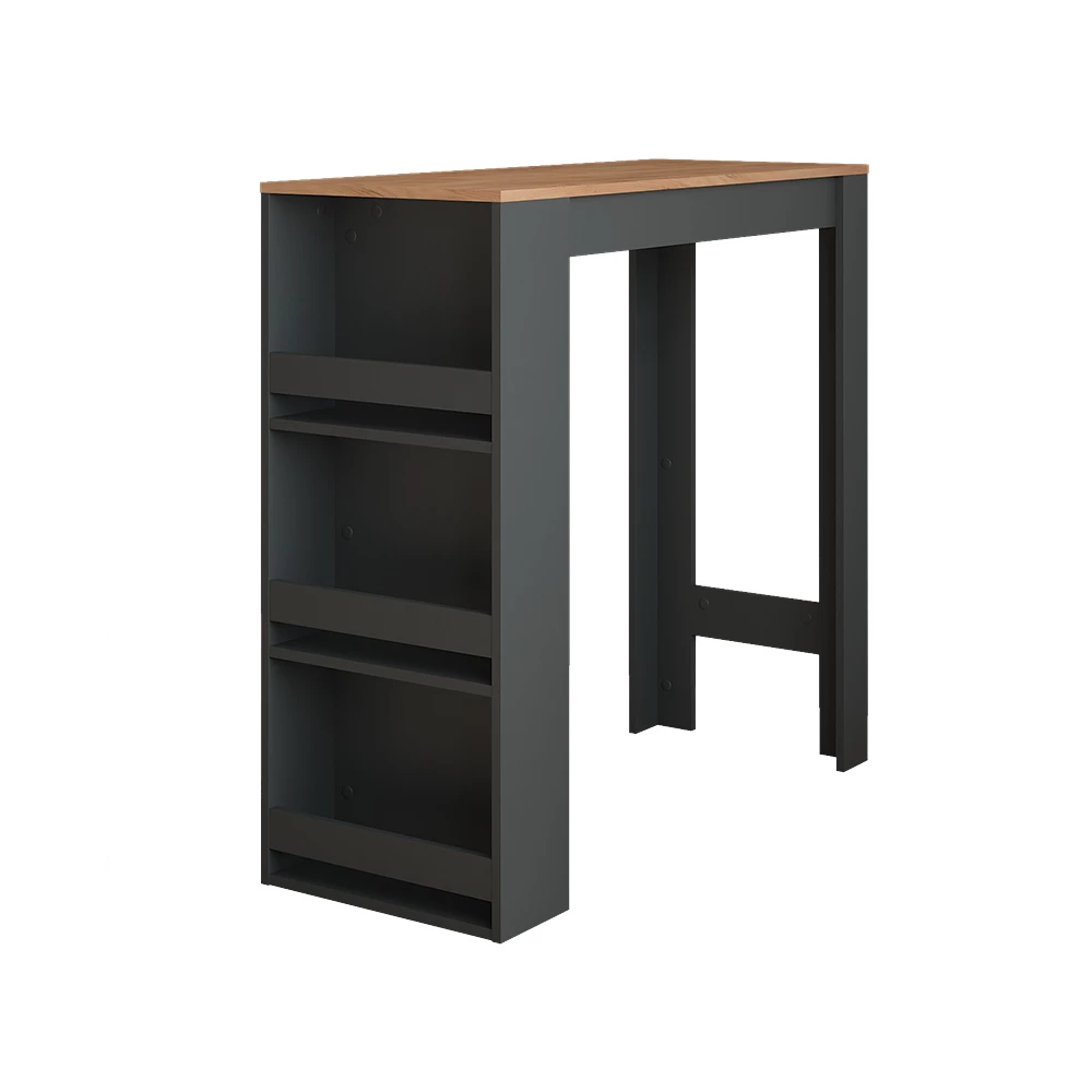 Bartafel Repose Antraciet/gouden eik 45 x 110 cm Vicco