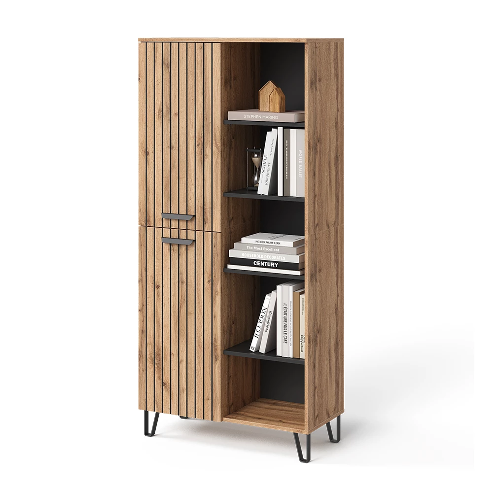 Kledingkast Amber Eiken Wotan 80 x 172 cm met 5 compartimenten Vicco