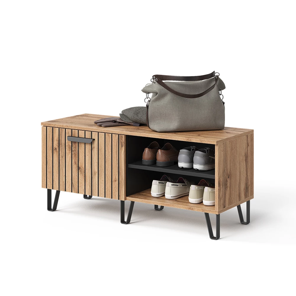 Schoenbank Amber Eiken Wotan 100 x 45 cm Vicco