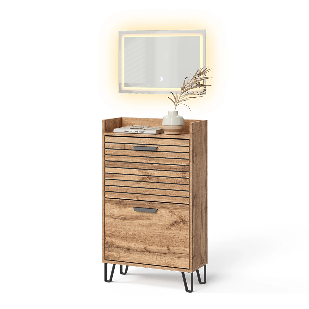 Garderobe Amber Eiken Wotan 59.8 x 100 cm 2 delen Vicco