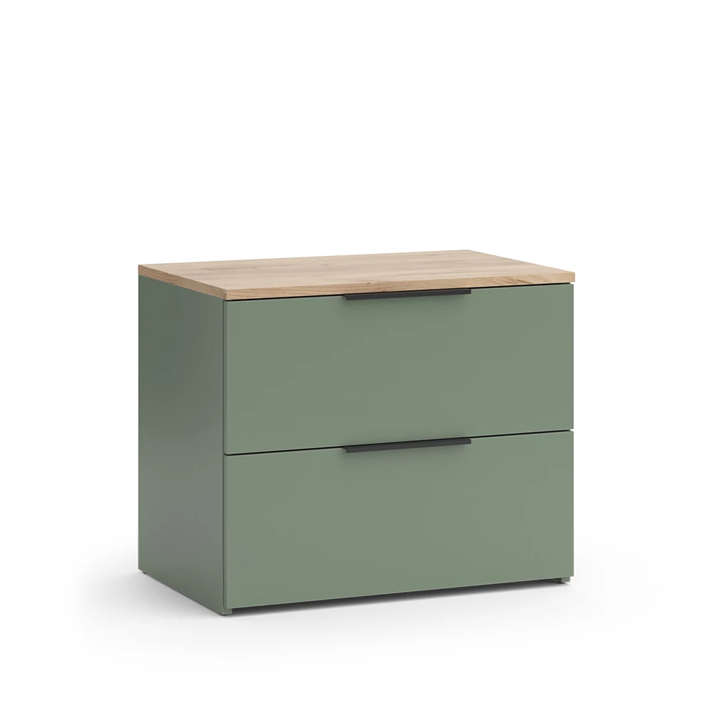 Vicco Dressoir "Wido", Groen, 60 x 50 cm met 2 laden