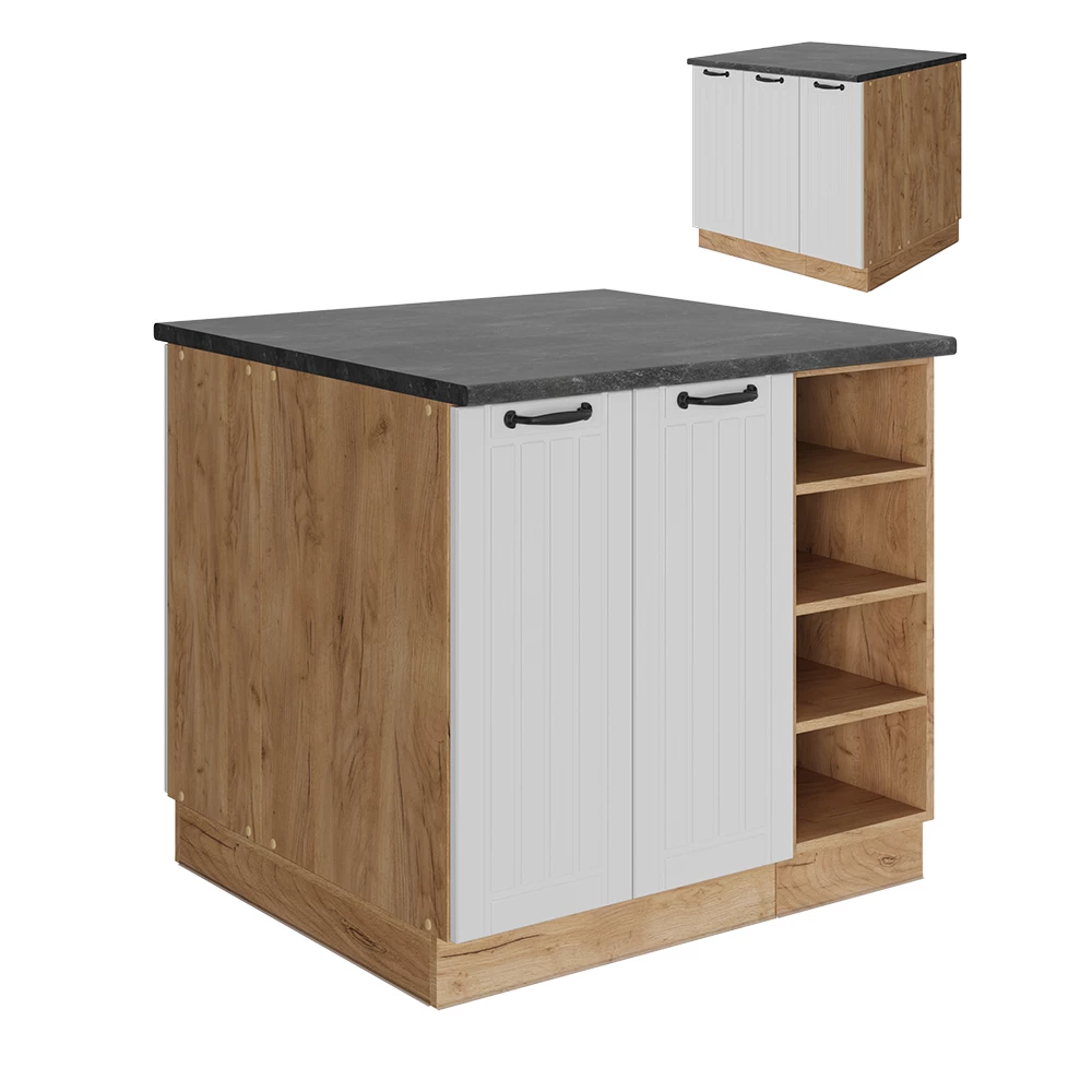 Keukeneiland Fame-Line Wit Landhuis 90 cm met lade, zonder werkblad Vicco