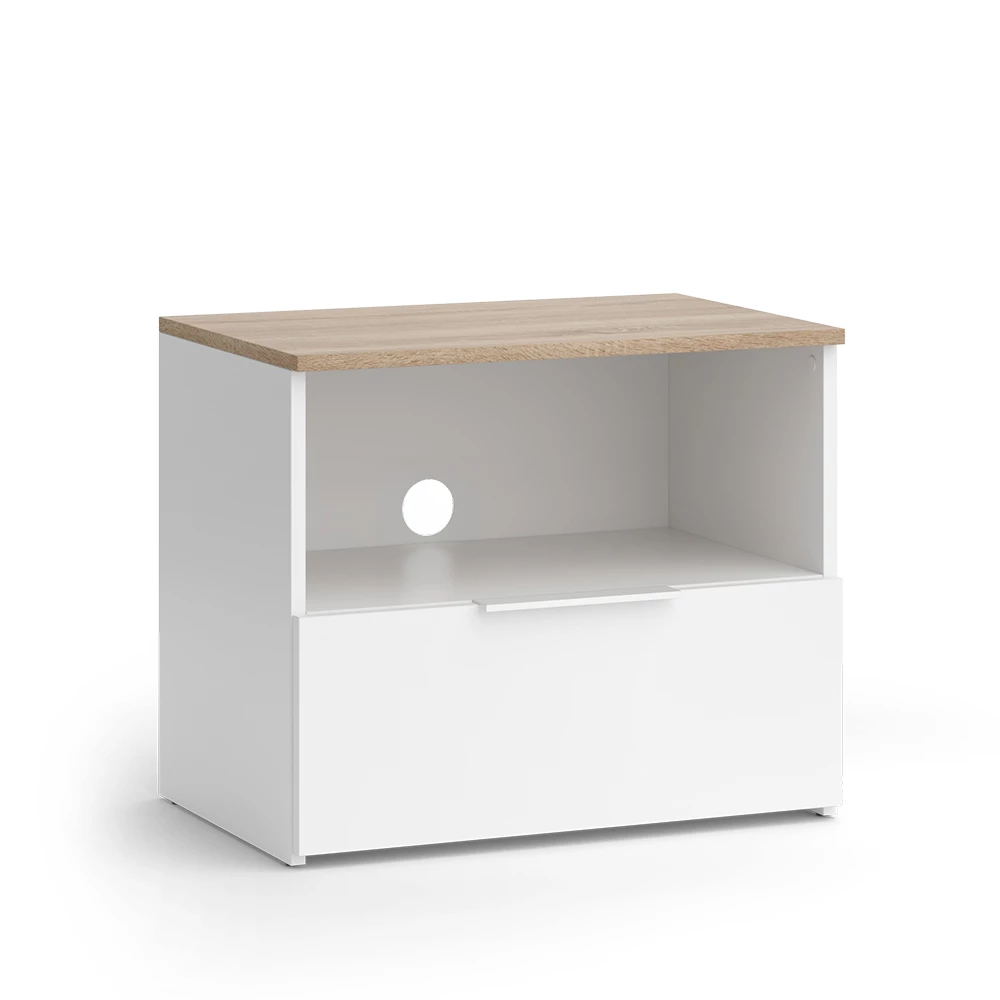 Vicco TV-meubel "Wido", Wit/Sonoma, 60 x 50 cm met lade