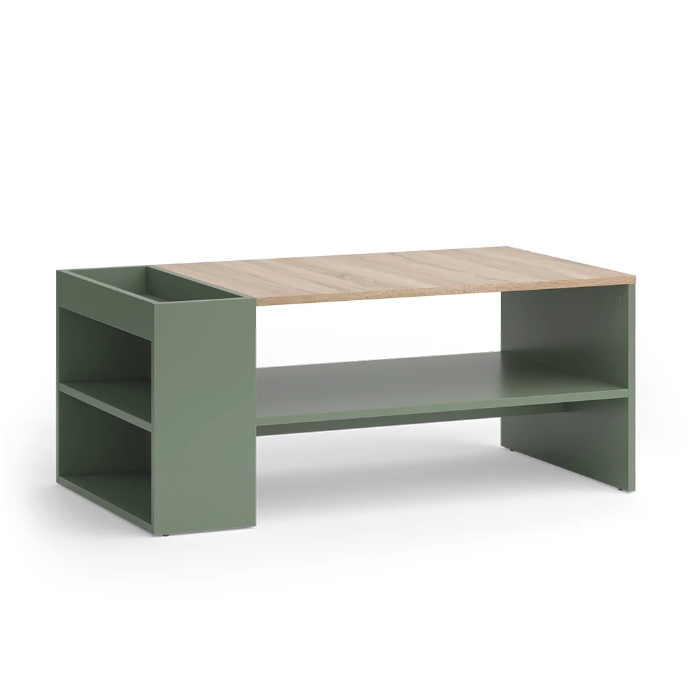 Vicco Salontafel "Wido", Groen, 100 x 55 cm met planken