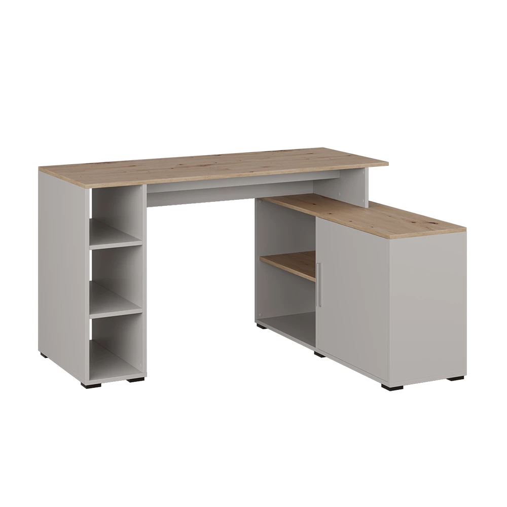 Hoekbureau Rudy Kasjmier 135 x 110 cm met planken Vicco