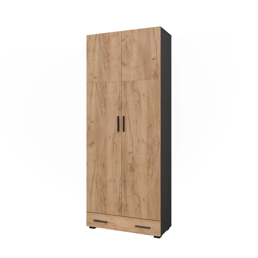 Universele kast Ingo Antraciet/gouden eik 80 x 201.2 cm met lademodule Vicco