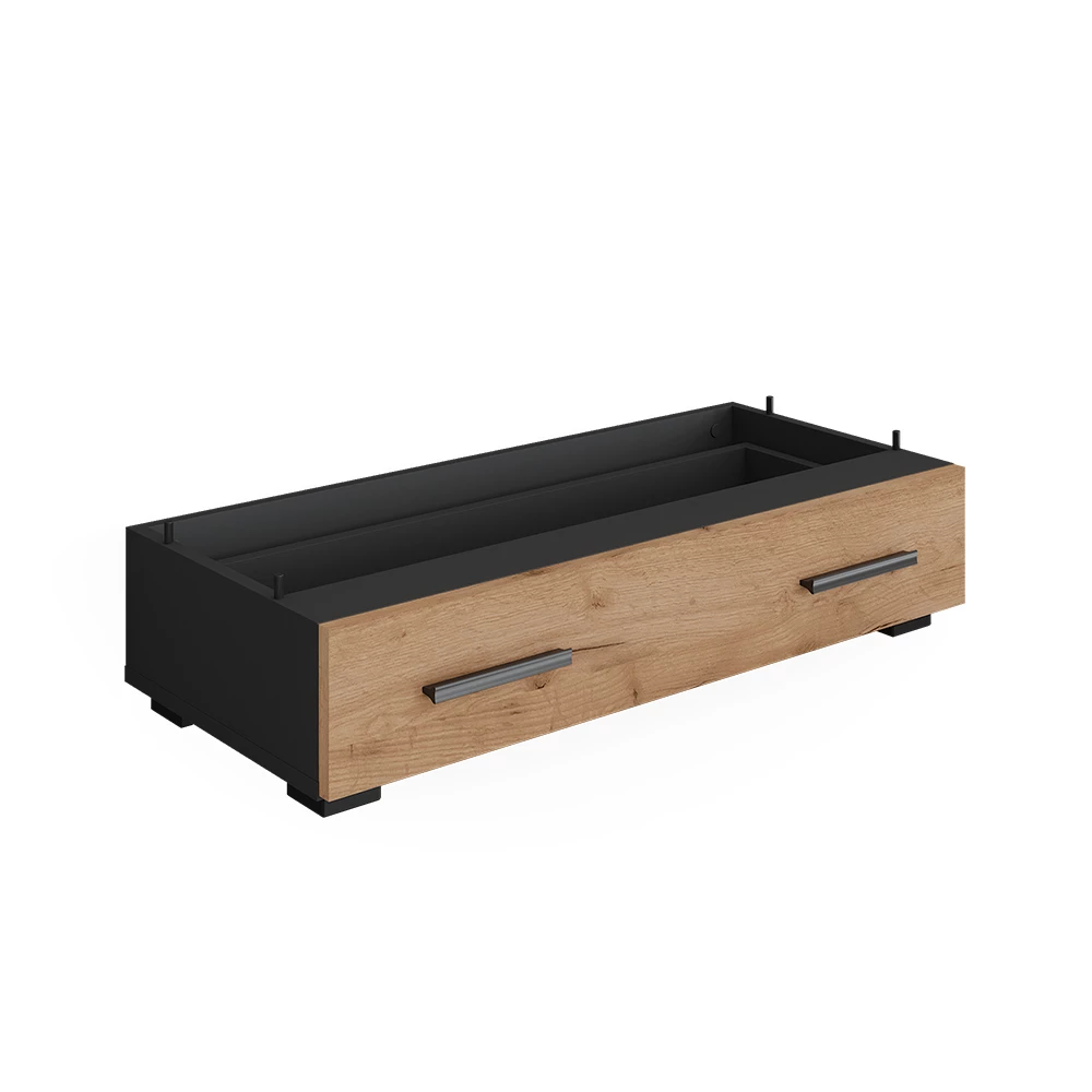 Aanbouwmodule Ingo Antraciet/gouden eik 80 x 17.4 cm met lade Vicco