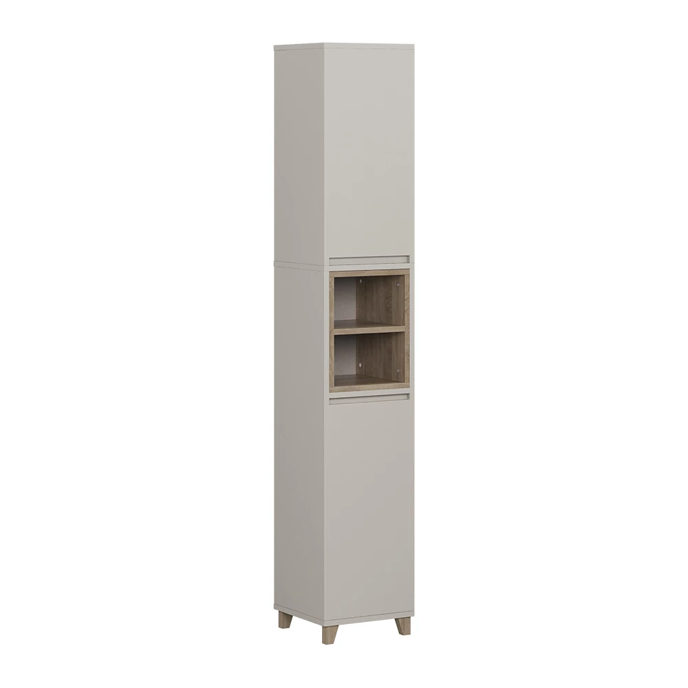 Badkamerkast Elnor Grijs 30 x 170 cm met 2 deuren Vicco