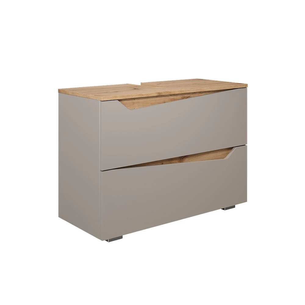 Wastafelonderkast Marelle Grijs 80 x 57.5 cm met 2 lades Vicco