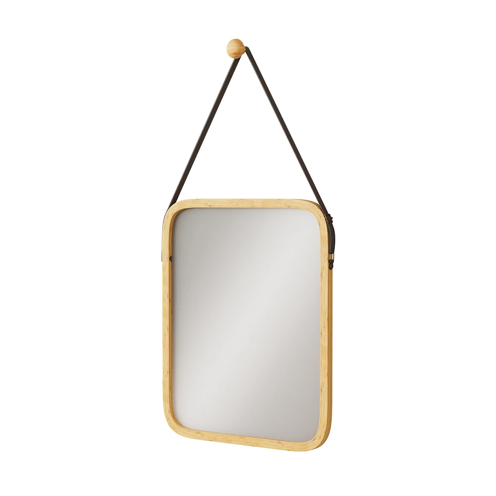 Badkamerspiegel Mirno Bamboe 34 x 1.5 cm met verstelbare band Vicco