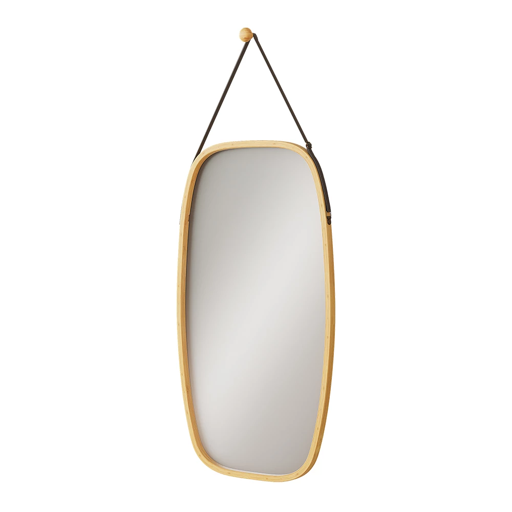 Badkamerspiegel Mirno Bamboe 44 x 1.5 cm met verstelbare band Vicco