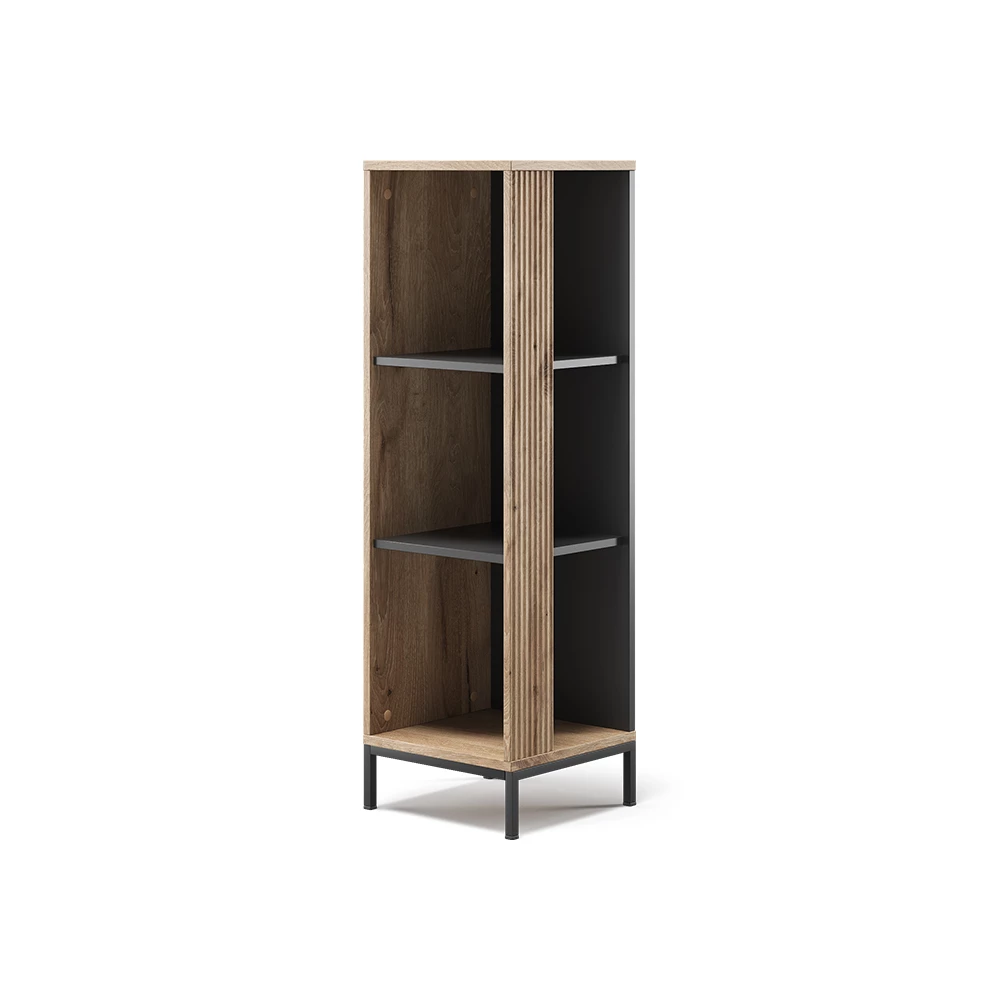 CD Rek Eliza Viking Eik 36 x 120 cm met 3 compartimenten Vicco