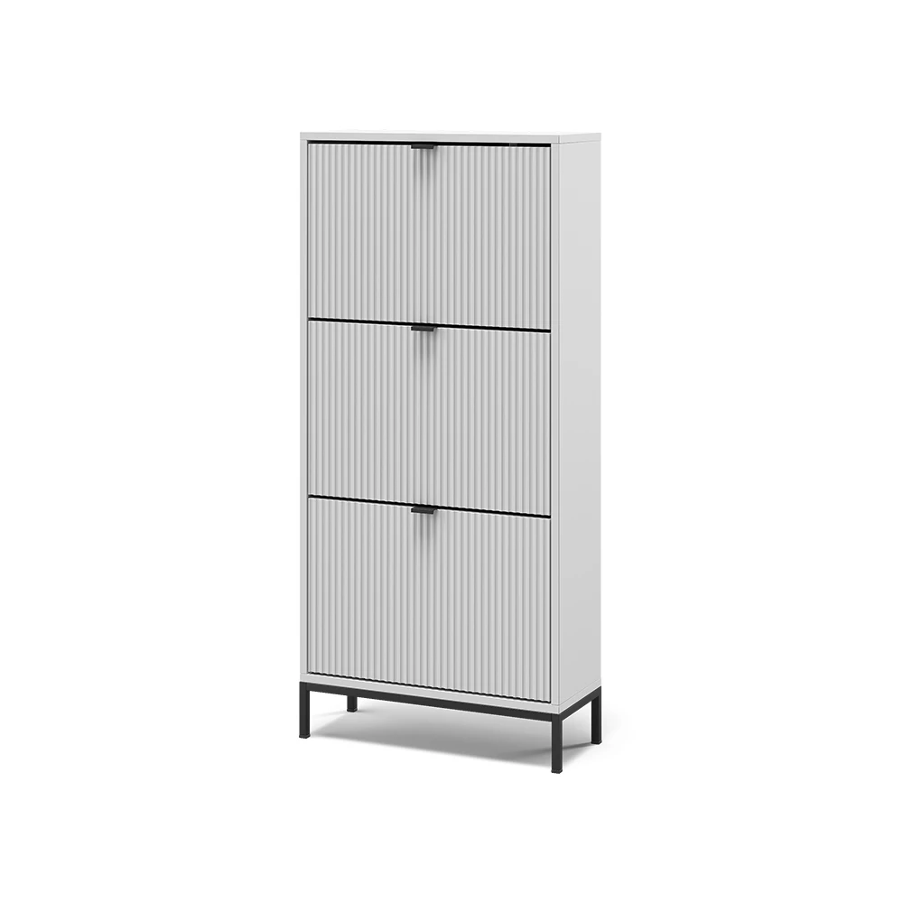 Schoenklaprek Eliza Wit 60 x 130 cm met 3 uitklapbare lades Vicco