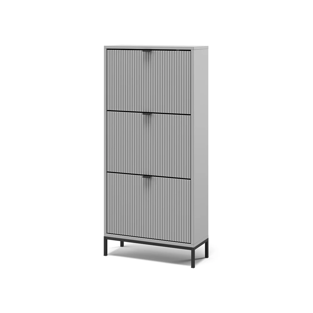 Schoenklaprek Eliza Grijs 60 x 130 cm met 3 uitklapbare lades Vicco