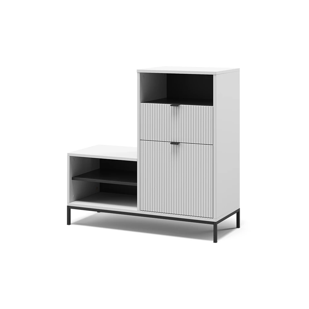 Schoenenbank Eliza Wit 100 x 98.5 cm met deur en lade Vicco