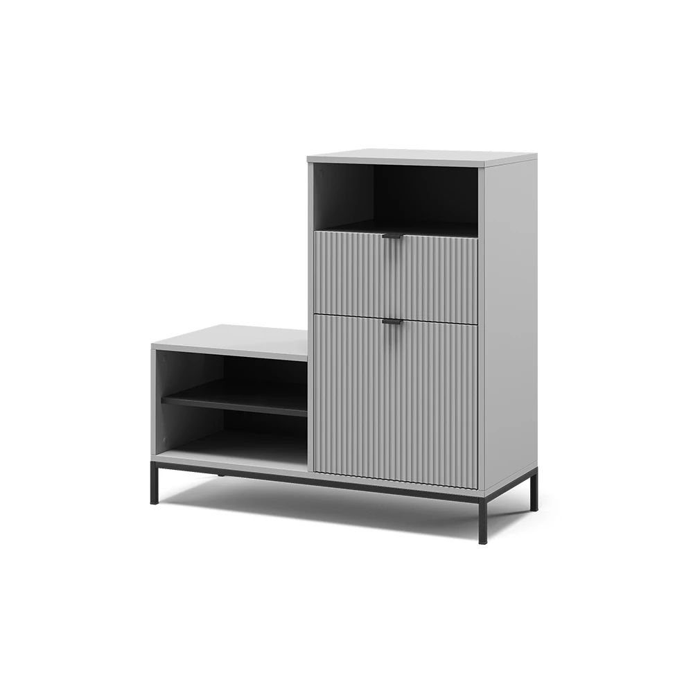 Schoenenbank Eliza Grijs 100 x 98.5 cm met deur en lade Vicco