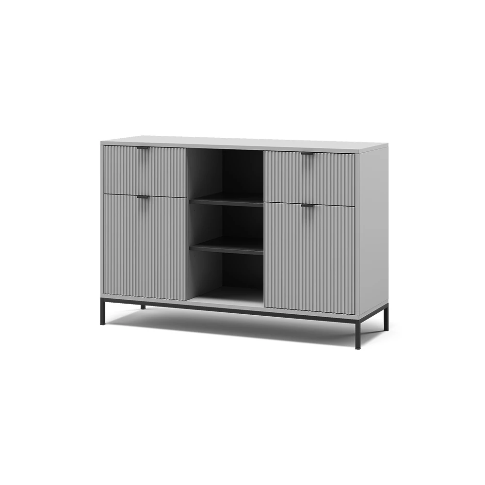 Dressoir Eliza Grijs 120 x 81.2 cm met 2 lades en 2 deuren Vicco