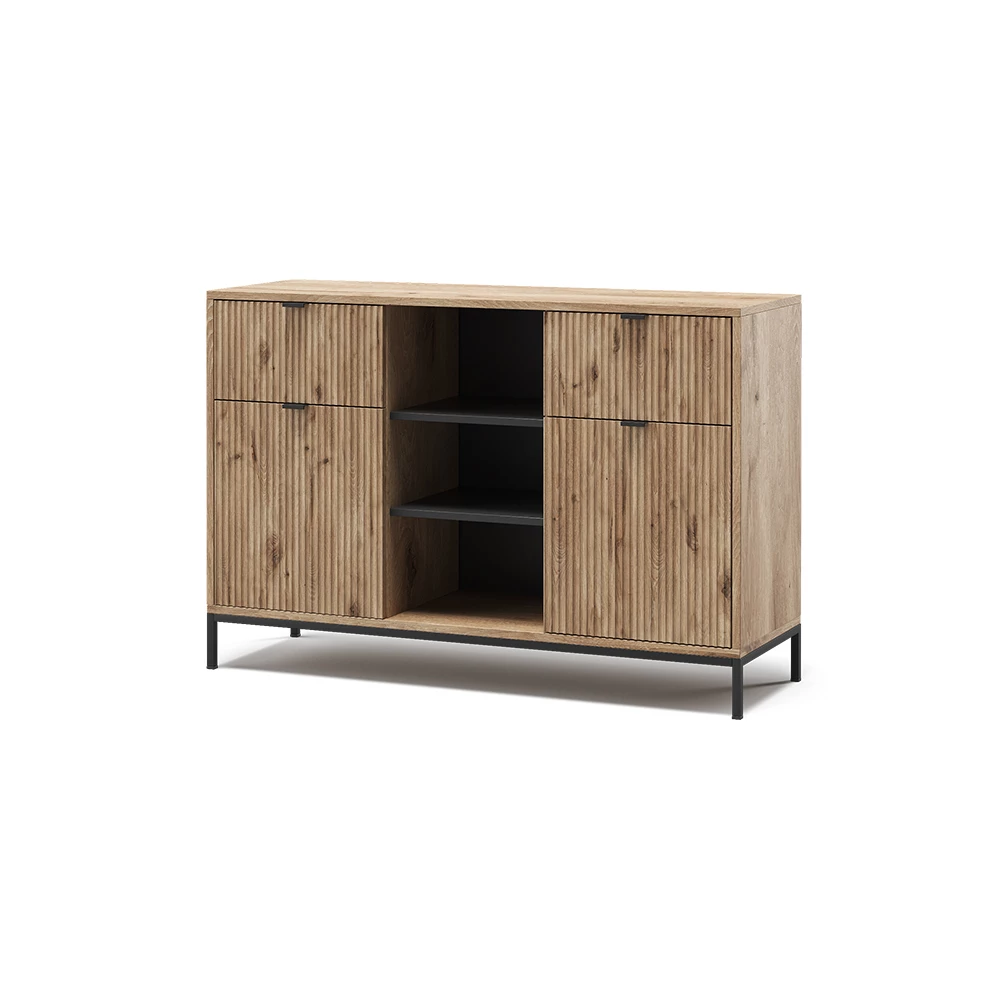 Dressoir Eliza Viking Eik 120 x 81.2 cm met 2 lades en 2 deuren Vicco