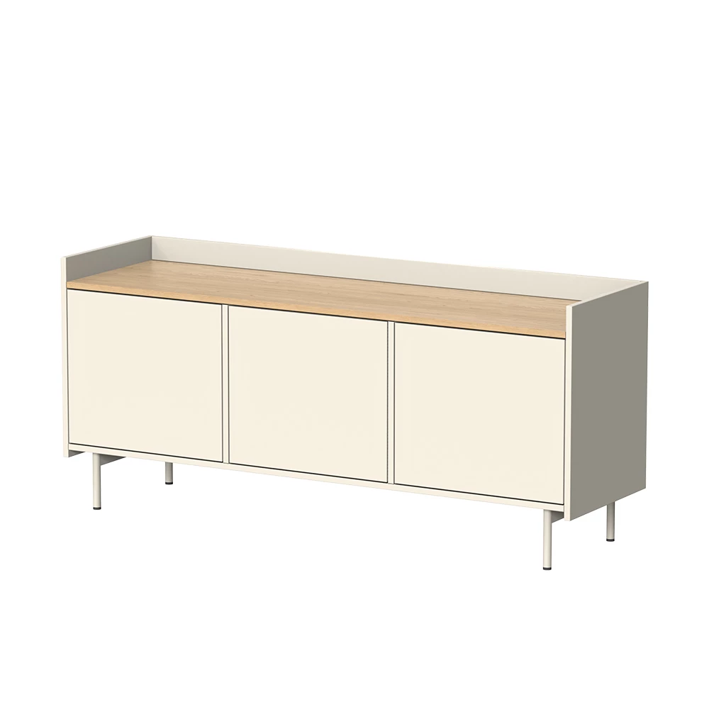 TV-meubel Velina Crème 140 x 63 cm met 3 deuren Vicco