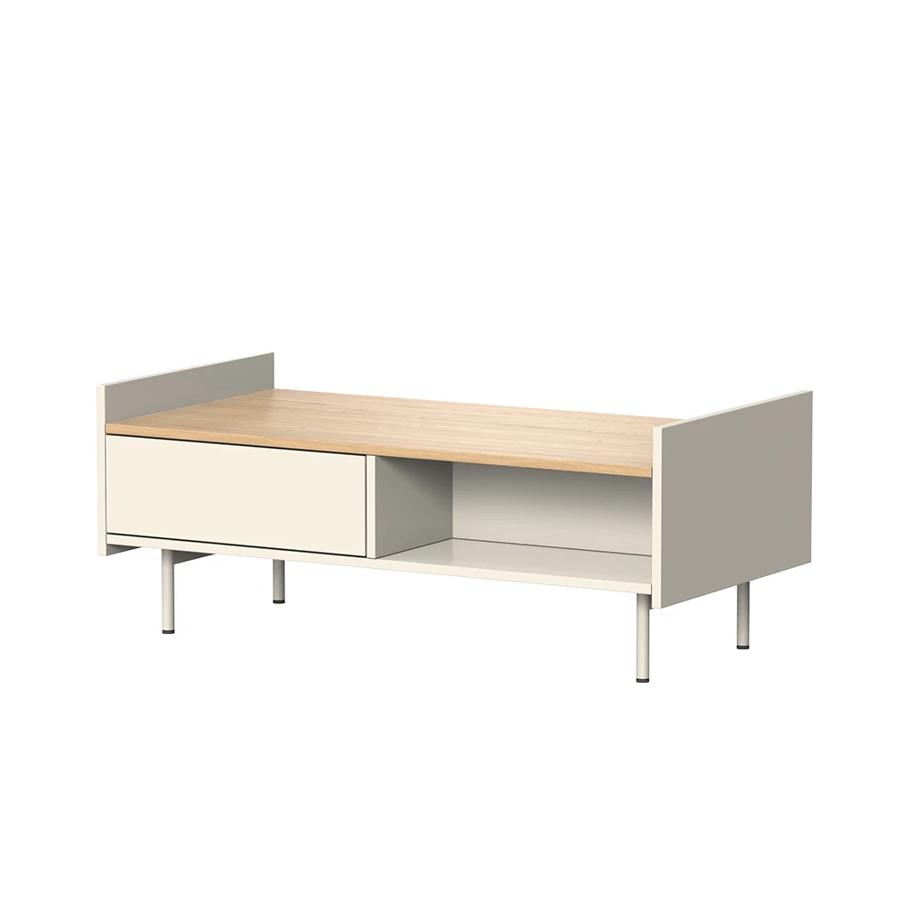 Salontafel Velina Crème 100 x 50 cm met 2 lades Vicco