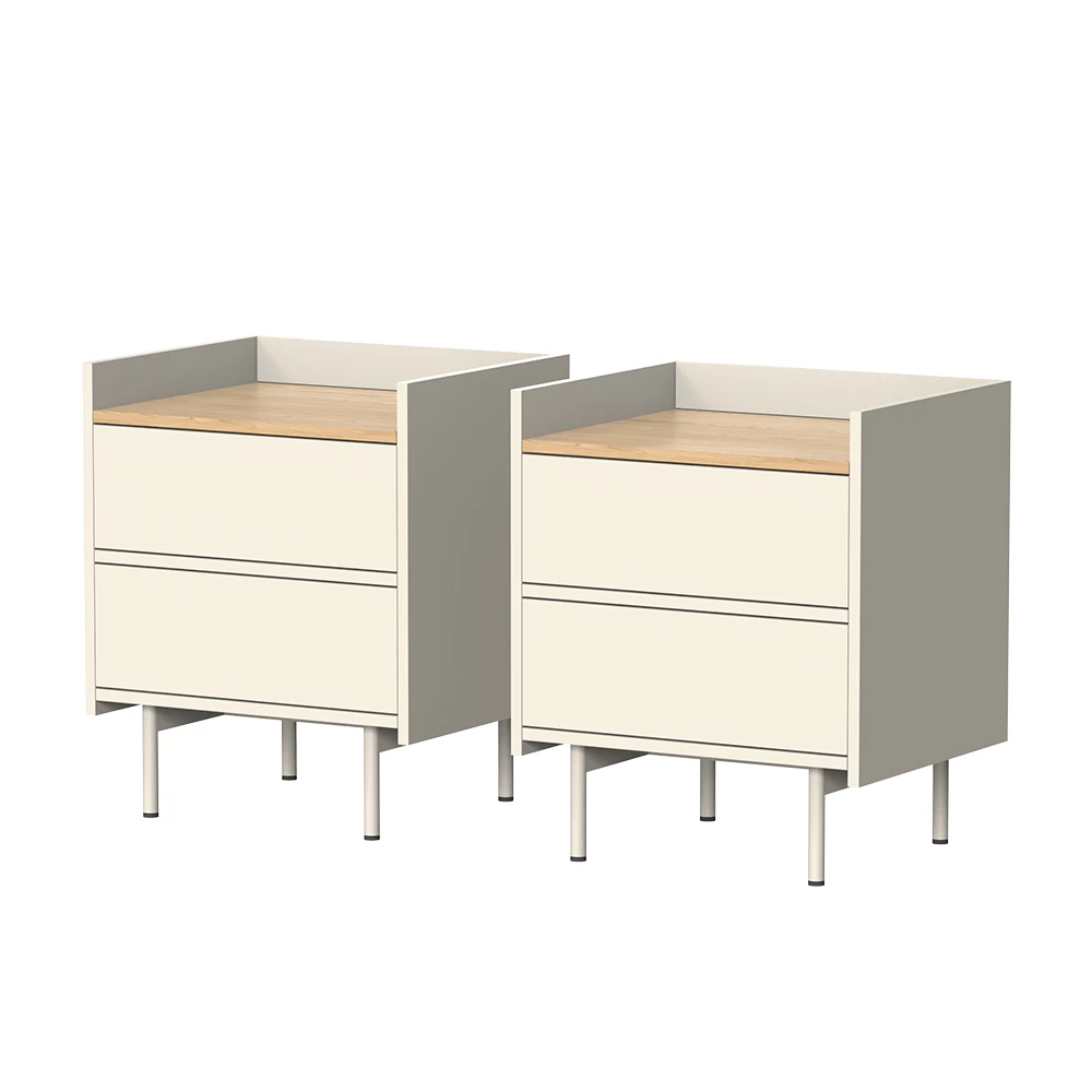 Nachtkastje Velina Crème Set van 2 Vicco