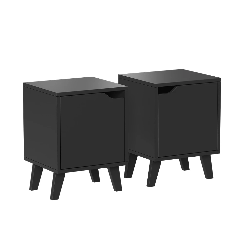 Nachtkastje Malu Zwart Set van 2 Vicco