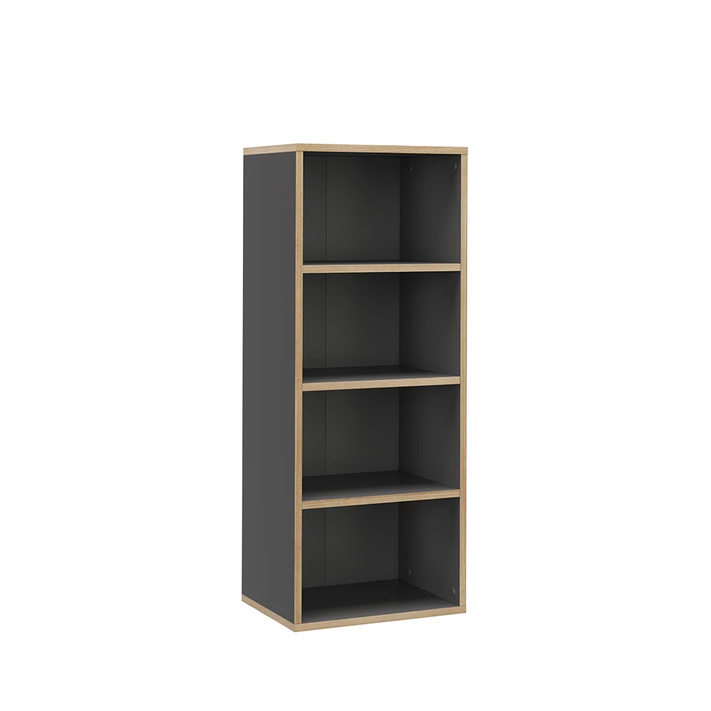 Boekenkast Tetrix Antraciet 40 x 100 cm met 4 compartimenten Vicco