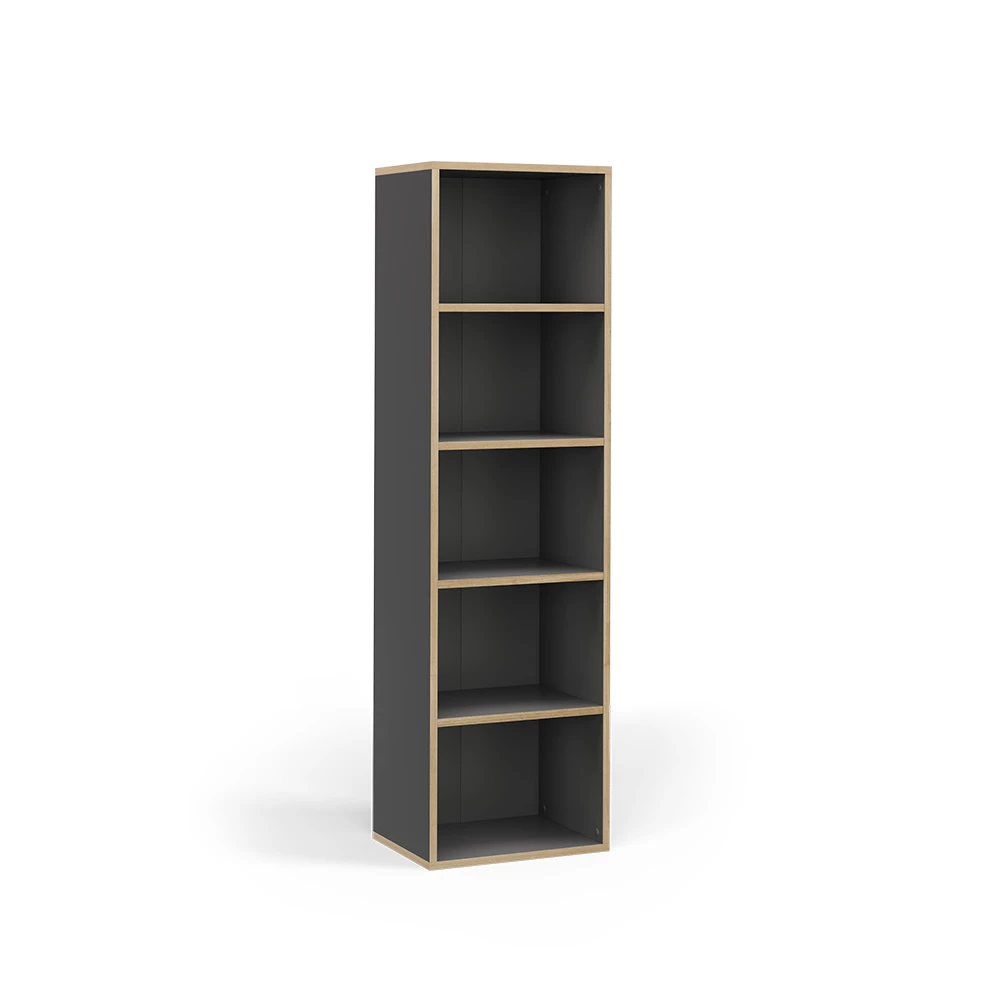 Boekenkast Tetrix Antraciet 40 x 140 cm met 5 compartimenten Vicco