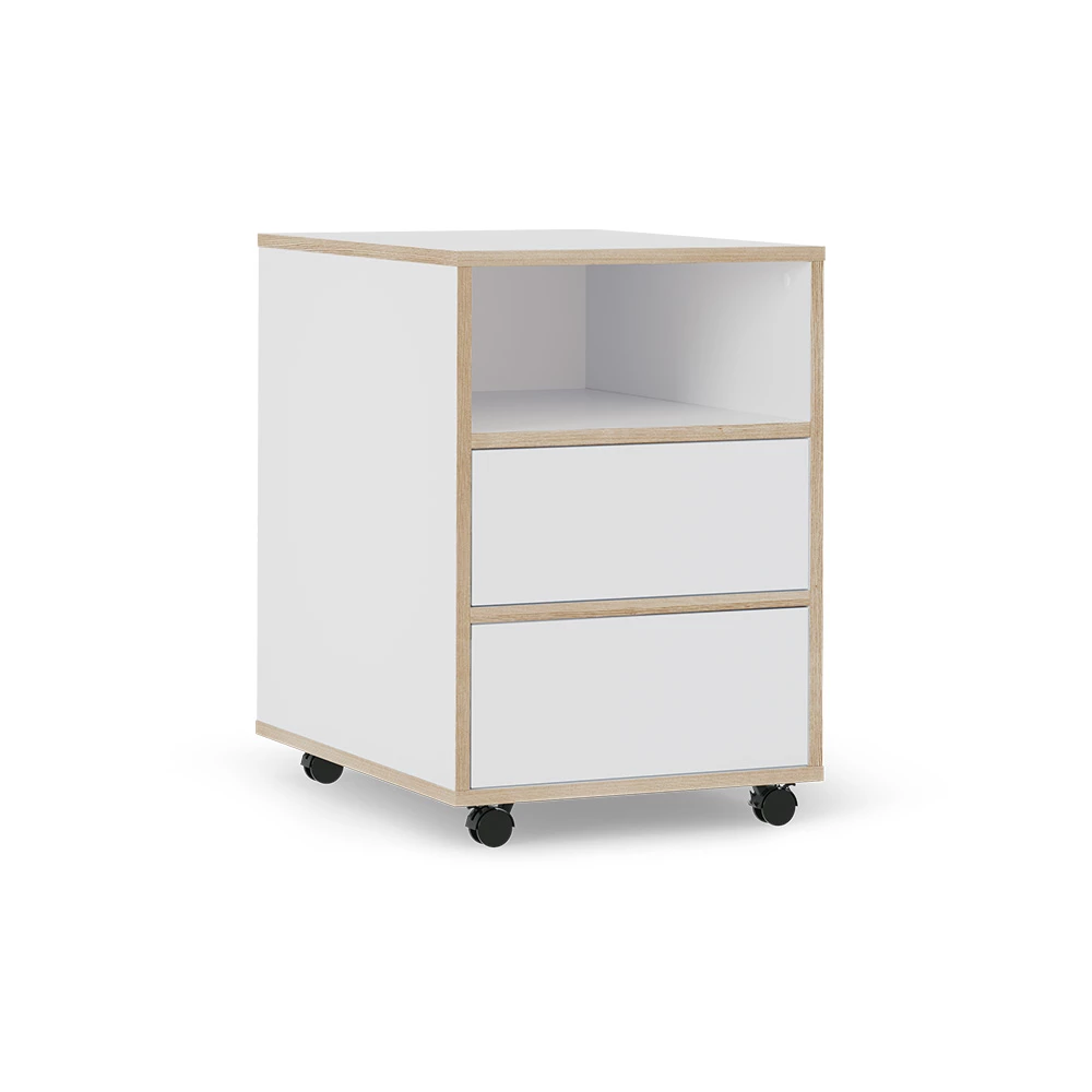 Rolcontainer Tetrix Wit 42 x 55 cm met legplanken en 2 laden Vicco