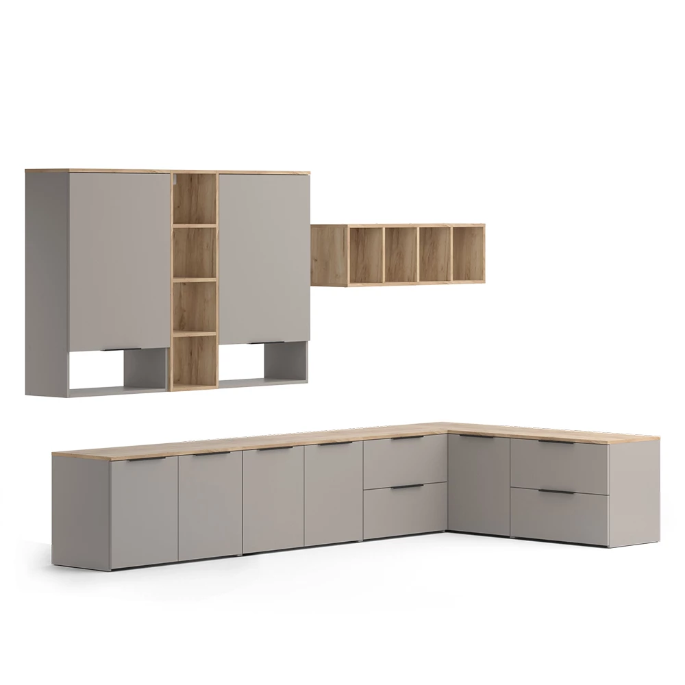 Woonwand Wido Grijs 9 delen Vicco