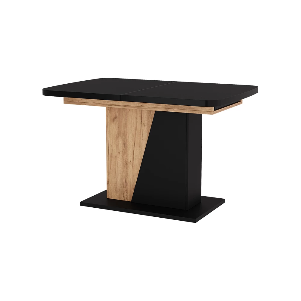 Eettafel Fenaro Zwart/gouden eik 120 x 80 cm uitschuifbaar Vicco
