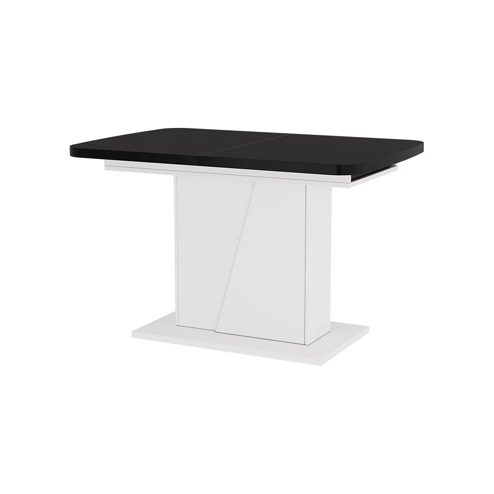 Eettafel Fenaro Zwart/wit 120 x 80 cm uitschuifbaar Vicco