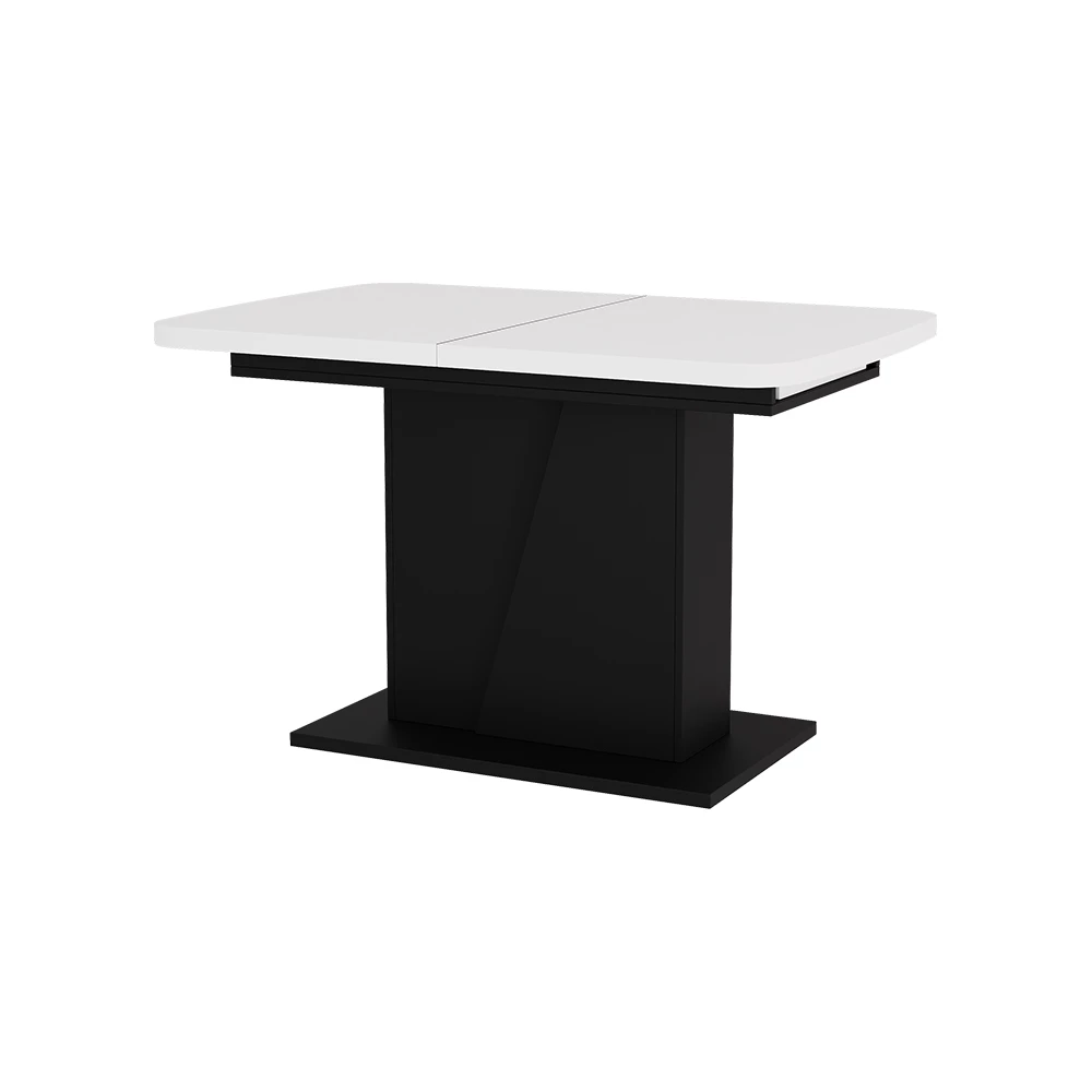 Eettafel Fenaro Wit/zwart 120 x 80 cm uitschuifbaar Vicco
