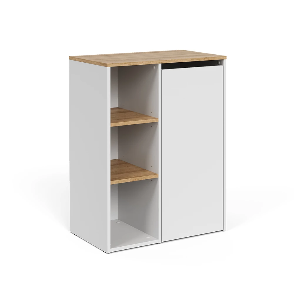 Badkamerkast Viktor Wit/Kunstnijverheid 68 x 88.2 cm met open schappen en wasmand Vicco