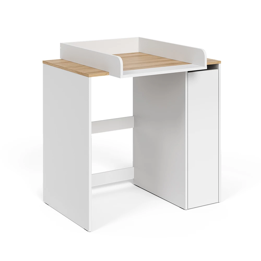 Wasmachinekast Viktor Wit/Kunstnijverheid 93.6 x 88.2 cm 2 delen met aankleedkussen Vicco
