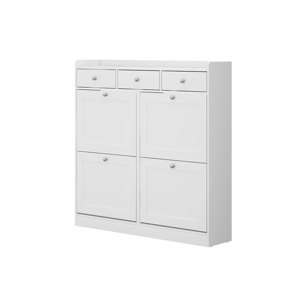 Schoenklaprek Vitto Wit 100 x 99.5 cm met 3 lades en 4 opvouwbare compartimenten Vicco