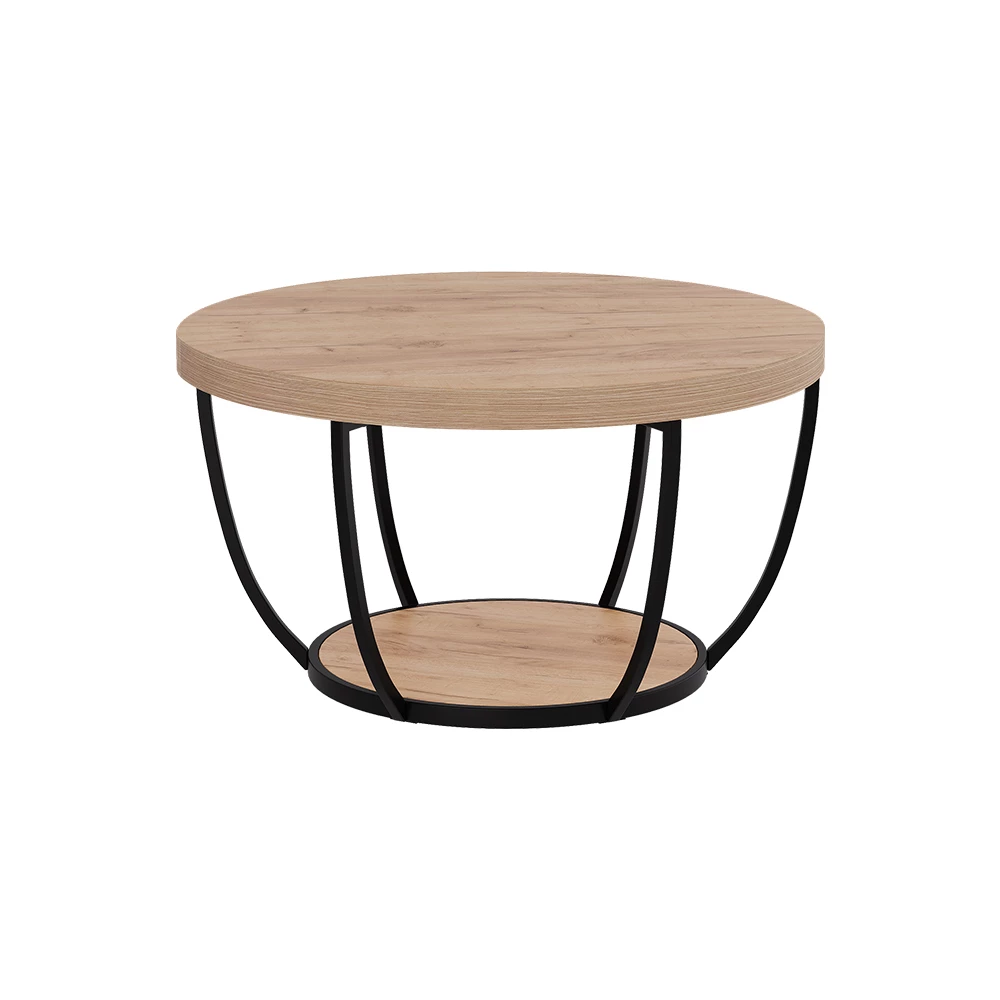 Salontafel Arvina Krachtige eik goud 80 x 80 cm Vicco