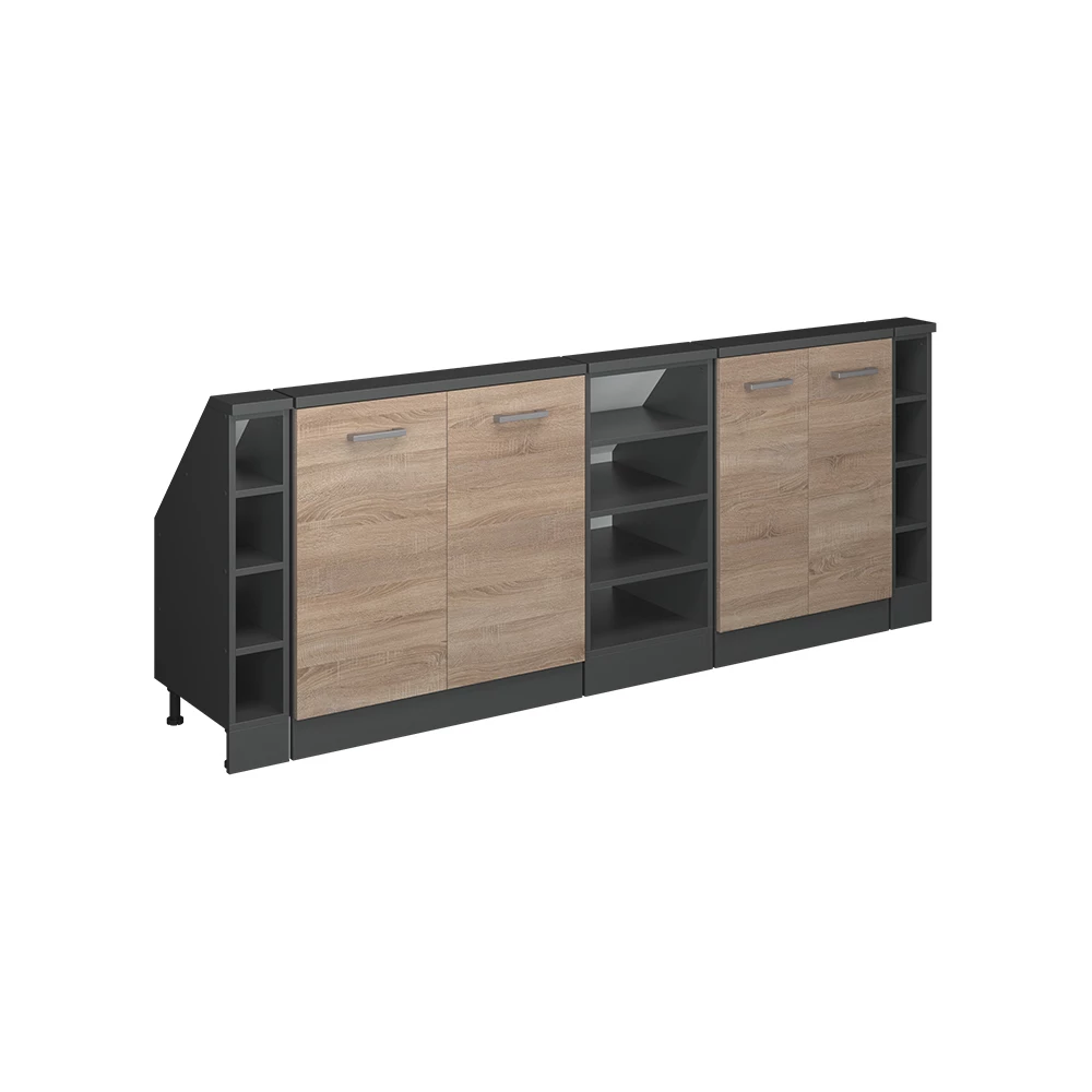 Kastenset voor schuine wand Rion Sonoma/antraciet Set van 5 Vicco