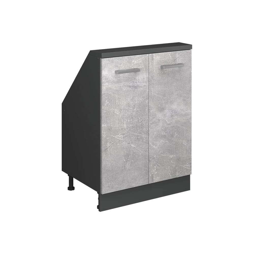Kast voor schuine wand Rion Beton/antraciet met 2 deuren Vicco
